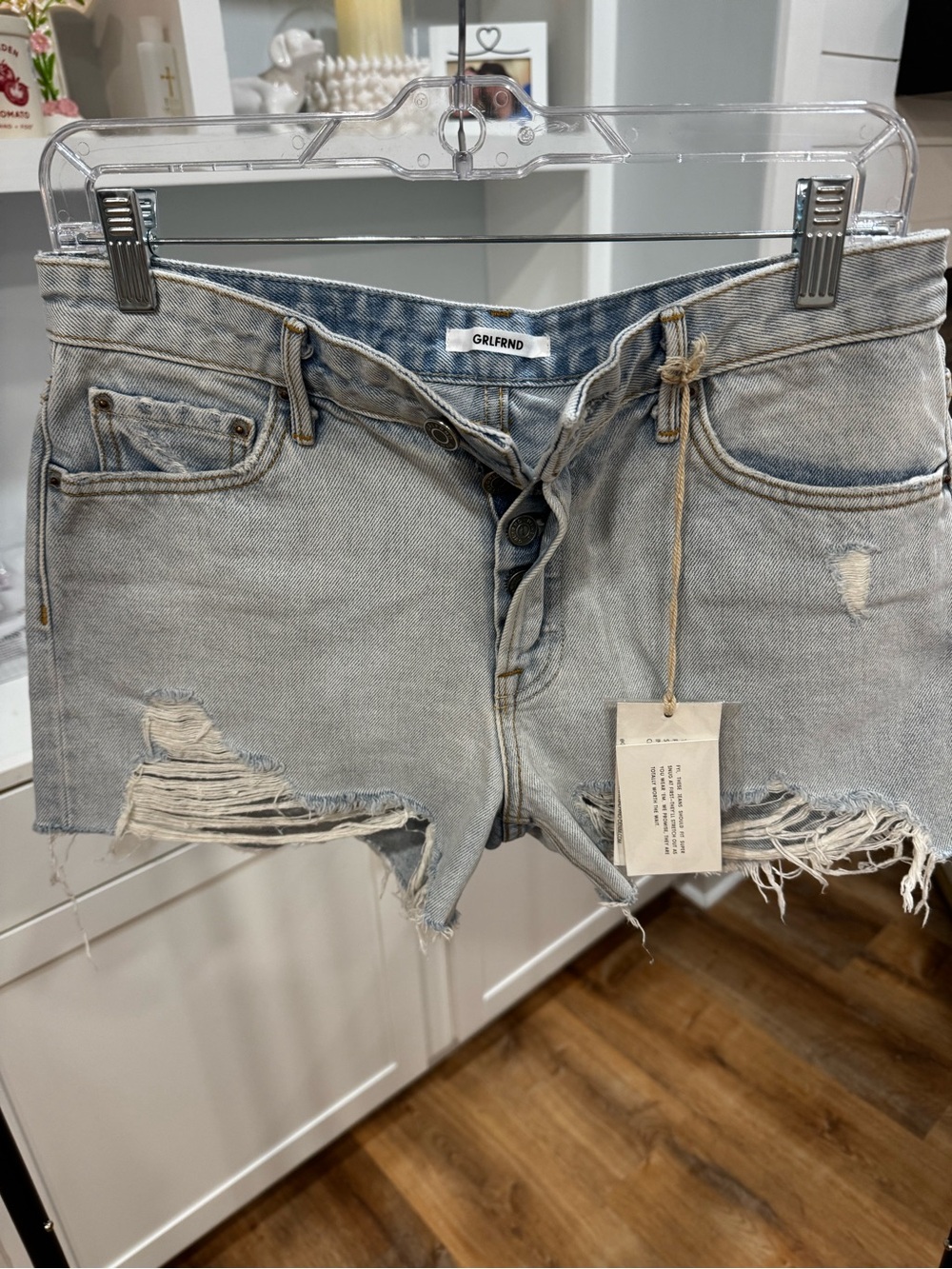 girlfriend collective Light Wash Denim Shorts